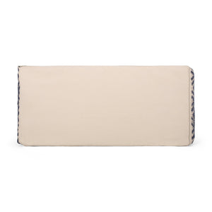 English Elm Juniper Rectangular Pouf Ottoman Floor Cushion 42"x24"x19" Blue & White Fabric, 200lb Capacity, Stylish Decor B181P162886