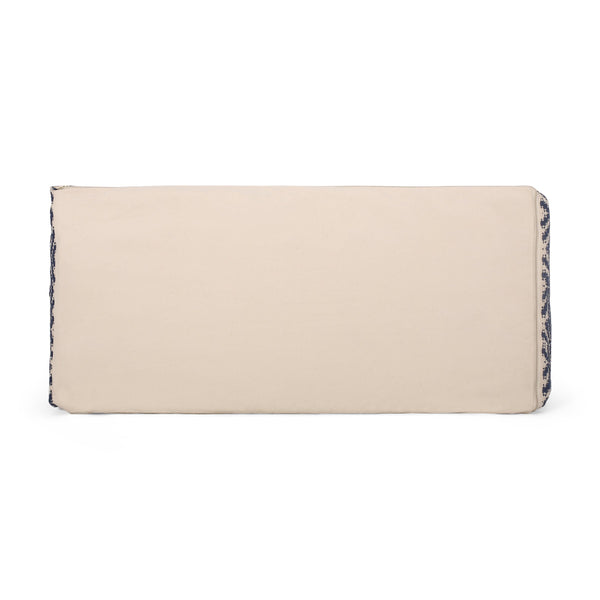 English Elm Juniper Rectangular Pouf Ottoman Floor Cushion 42"x24"x19" Blue & White Fabric, 200lb Capacity, Stylish Decor B181P162886