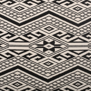 English Elm Kiki Rectangular Pouf Ottoman Floor Cushion in Natural & Black, 42"x24"x19" Durable Fabric Seating B181P162895