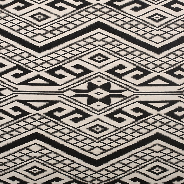 English Elm Kiki Rectangular Pouf Ottoman Floor Cushion in Natural & Black, 42"x24"x19" Durable Fabric Seating B181P162895