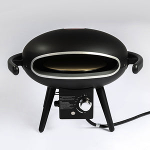 English Elm Gas Outdoor Pizza Oven Portable 15000BTU Propane Cooker with 12" Stone, Rotating Motor, Accessories W853135529