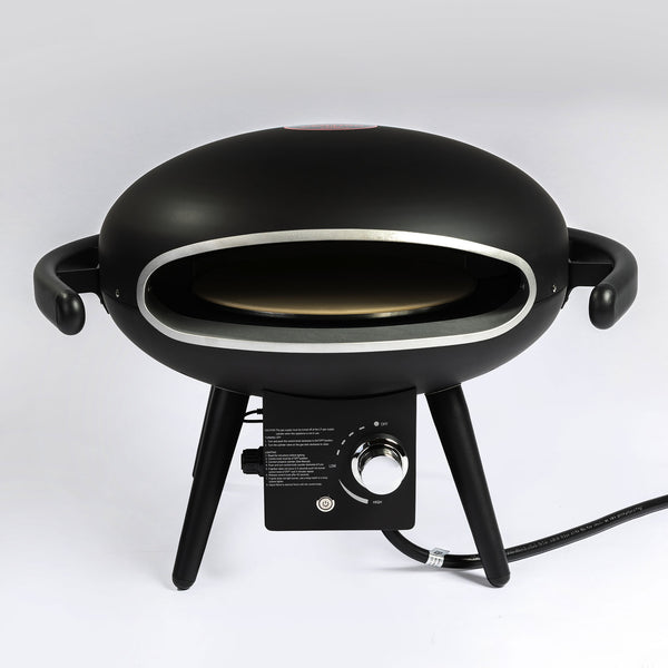 English Elm Gas Outdoor Pizza Oven Portable 15000BTU Propane Cooker with 12" Stone, Rotating Motor, Accessories W853135529