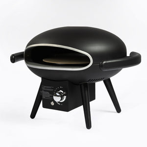 English Elm Gas Outdoor Pizza Oven Portable 15000BTU Propane Cooker with 12" Stone, Rotating Motor, Accessories W853135529