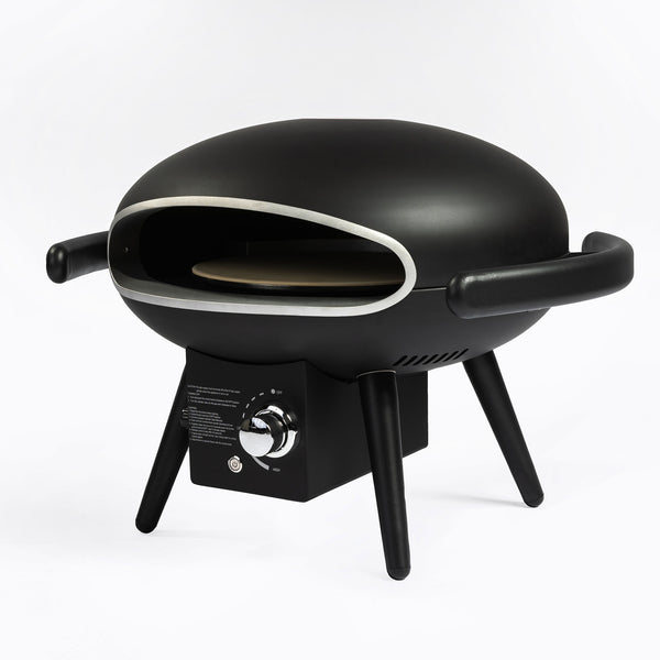 English Elm Gas Outdoor Pizza Oven Portable 15000BTU Propane Cooker with 12" Stone, Rotating Motor, Accessories W853135529