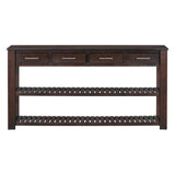 Hearth and Haven U_Style Stylish Entryway Console Table with 4 Drawers and 2 Shelves, Suitable For Entryways, Living Rooms. WF319384AAD