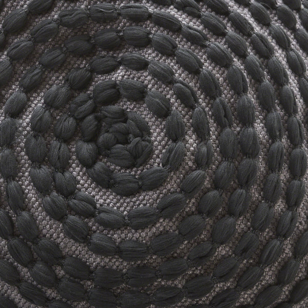 English Elm River Waterproof Handcrafted Cylindrical Pouf — Geometric Two-Tone Design, Indoor Durable Seating Black B181P162859