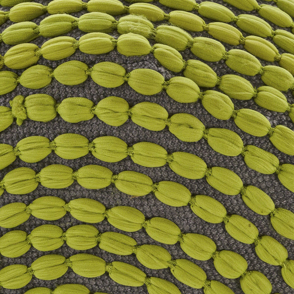 English Elm River Waterproof Handcrafted Cylindrical Pouf — Geometric Two-Tone Design, Indoor Durable Seating Green B181P162848