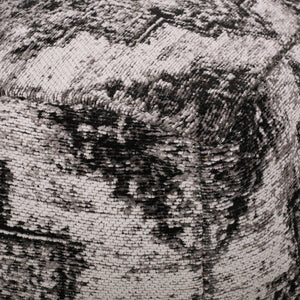 English Elm Sellek Square Pouf Beige & Black — Versatile 16"x16" Fabric Ottoman, Floor Cushion, 200lb Capacity B181P162899