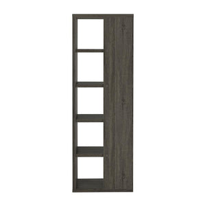 English Elm 5-Tier Rustic Bookcase in Weathered Grey Finish with 4 Open Shelves for Books, Plants & Decor Displays B016P163586