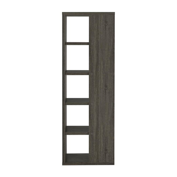 English Elm 5-Tier Rustic Bookcase in Weathered Grey Finish with 4 Open Shelves for Books, Plants & Decor Displays B016P163586