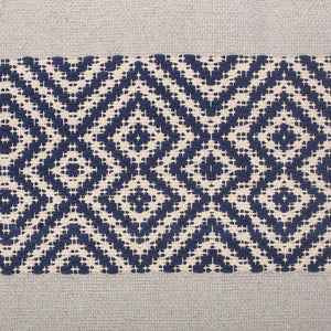 English Elm Juniper Rectangular Pouf Ottoman Floor Cushion 42"x24"x19" Blue & White Fabric, 200lb Capacity, Stylish Decor B181P162886