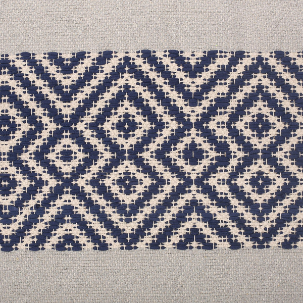 English Elm Juniper Rectangular Pouf Ottoman Floor Cushion 42"x24"x19" Blue & White Fabric, 200lb Capacity, Stylish Decor B181P162886