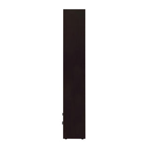 English Elm 4-Shelf Cappuccino Bookcase with Drawer, Smooth Metal Glides and Silver Pulls for Office Storage and Display B016P164159