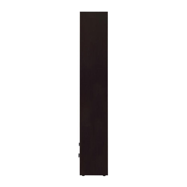 English Elm 4-Shelf Cappuccino Bookcase with Drawer, Smooth Metal Glides and Silver Pulls for Office Storage and Display B016P164159