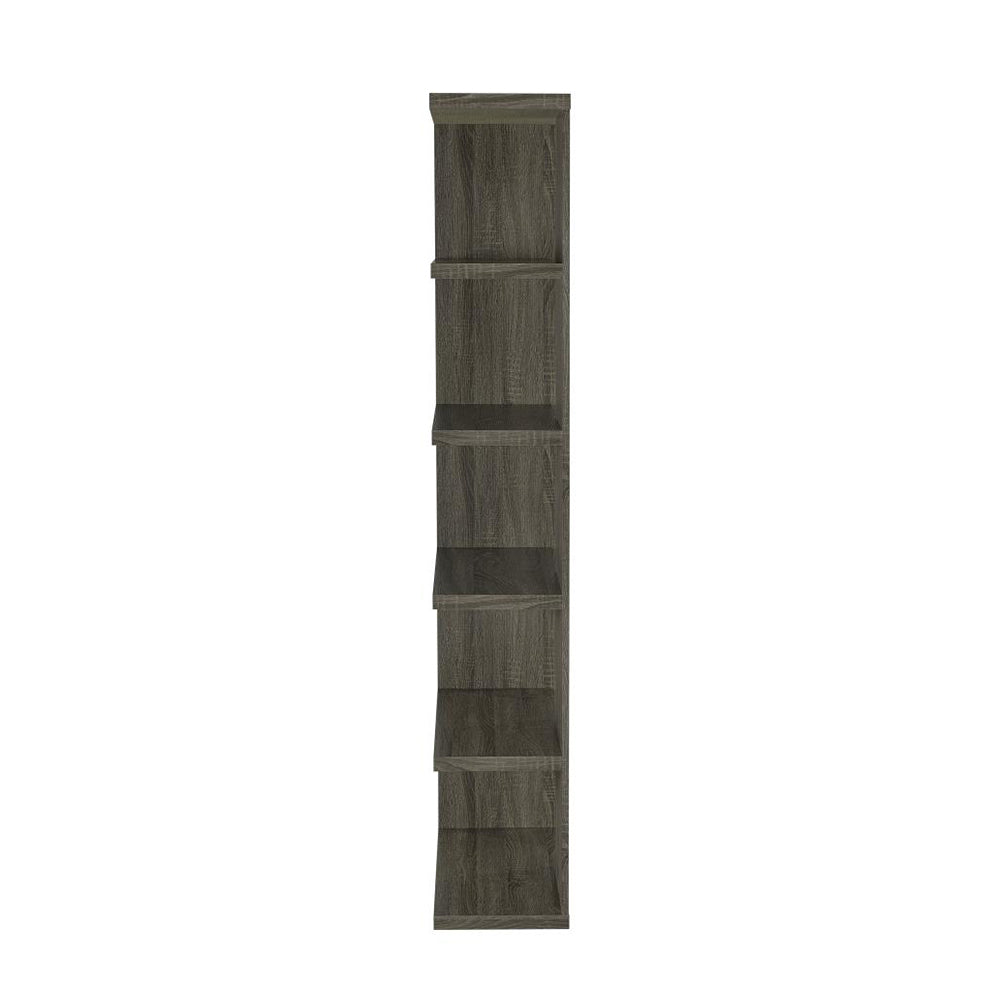 English Elm 5-Tier Rustic Bookcase in Weathered Grey Finish with 4 Open Shelves for Books, Plants & Decor Displays B016P163586