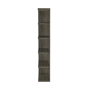 English Elm 5-Tier Rustic Bookcase in Weathered Grey Finish with 4 Open Shelves for Books, Plants & Decor Displays B016P163586
