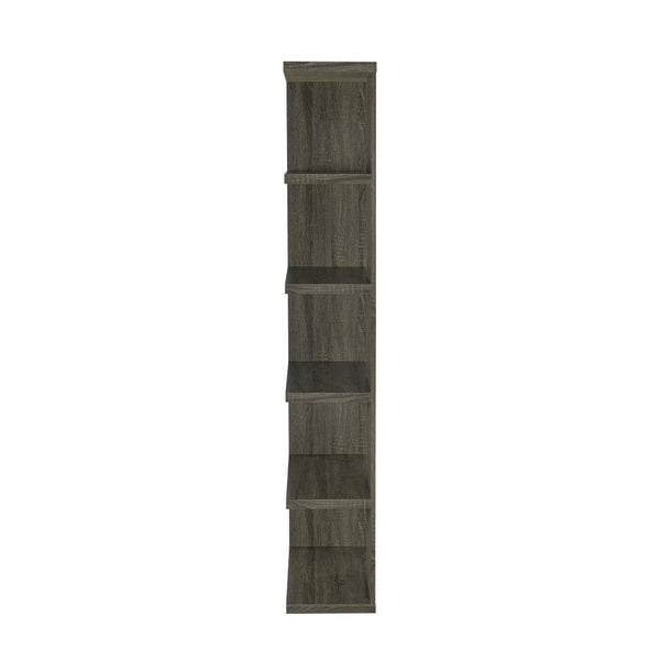 English Elm 5-Tier Rustic Bookcase in Weathered Grey Finish with 4 Open Shelves for Books, Plants & Decor Displays B016P163586