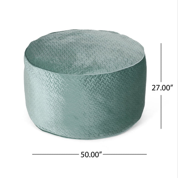 English Elm Borroco Velvet 4ft Short Cylindrical Bean Bag Teal – Removable Washable Cover, High-Density Foam Comfort B181P163043