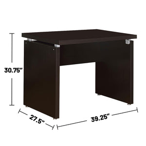 English Elm Wooden Cappuccino Extension Desk with Silver Accents — L-Shaped Homework Station for Extra Devices and Tasks B016P163735