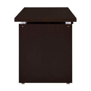 English Elm Computer Transitional Desk in Cappuccino Finish with Keyboard Drawer, Silver Hardware, L-Shape Ready B016P163729