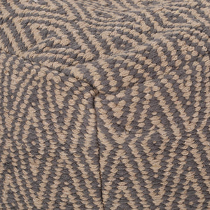 English Elm Amuleto Hand Loomed Cotton Pouf with Subtle Diamond Pattern, Soft Durable Fabric, 250 lb Capacity Grey+Brown B181P162867