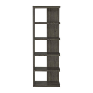 English Elm 5-Tier Rustic Bookcase in Weathered Grey Finish with 4 Open Shelves for Books, Plants & Decor Displays B016P163586