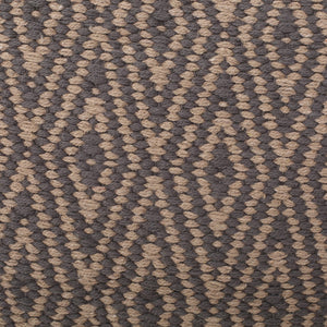 English Elm Amuleto Hand Loomed Cotton Pouf with Subtle Diamond Pattern, Soft Durable Fabric, 250 lb Capacity Grey+Brown B181P162867