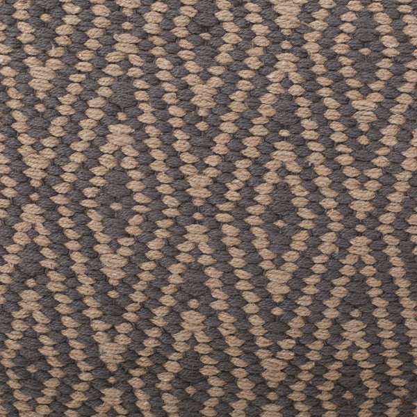 English Elm Amuleto Hand Loomed Cotton Pouf with Subtle Diamond Pattern, Soft Durable Fabric, 250 lb Capacity Grey+Brown B181P162867