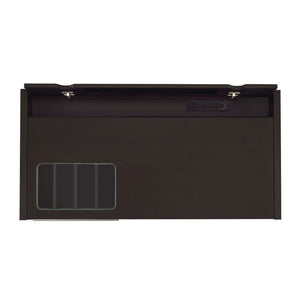 English Elm Connect-it Cappuccino Office Desk with Tempered Glass, Lift-Top Power Outlet, 3 Drawers & Cabinet B016P163683