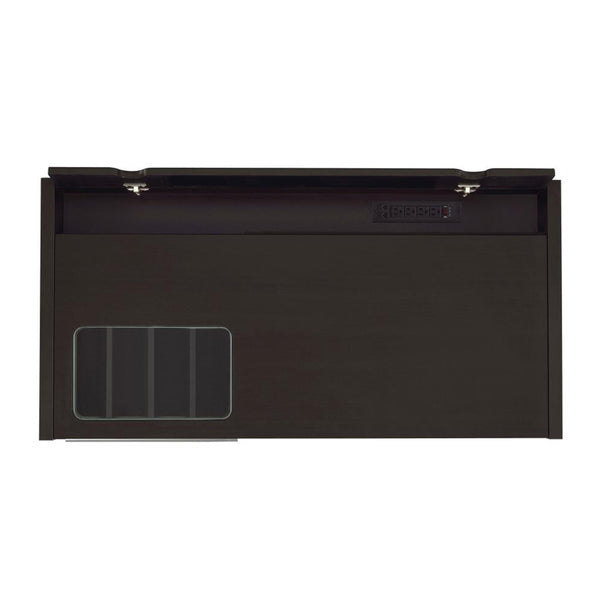 English Elm Connect-it Cappuccino Office Desk with Tempered Glass, Lift-Top Power Outlet, 3 Drawers & Cabinet B016P163683