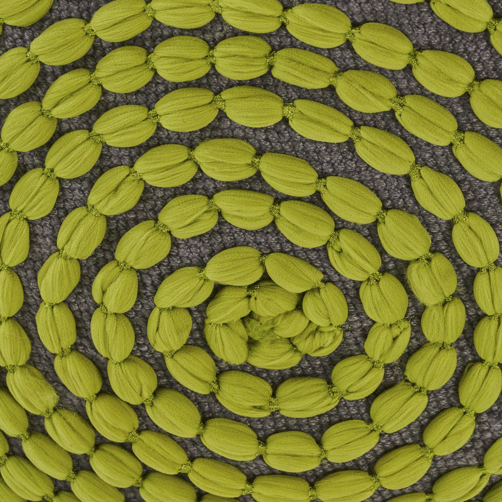 English Elm River Waterproof Handcrafted Cylindrical Pouf — Geometric Two-Tone Design, Indoor Durable Seating Green B181P162848