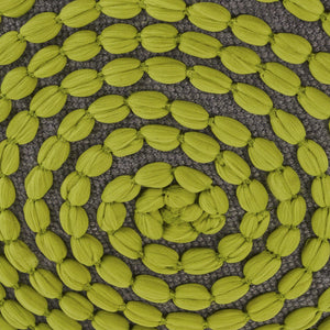 English Elm River Waterproof Handcrafted Cylindrical Pouf — Geometric Two-Tone Design, Indoor Durable Seating Green B181P162848