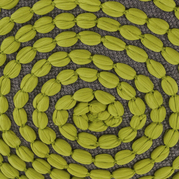 English Elm River Waterproof Handcrafted Cylindrical Pouf — Geometric Two-Tone Design, Indoor Durable Seating Green B181P162848