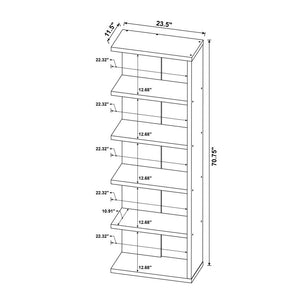 English Elm 5-Tier Rustic Bookcase in Weathered Grey Finish with 4 Open Shelves for Books, Plants & Decor Displays B016P163586