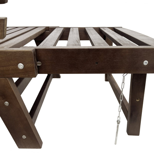 English Elm TOPMAX Outdoor Adjustable Patio Daybed Sofa with Acacia Hardwood Frame, Water-Resistant Cushions Gray SP100141AAE