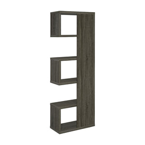 English Elm Contemporary 5-Tier Weathered Grey Bookcase with Mixed Open and Enclosed Shelving for Stylish Display B016P163579