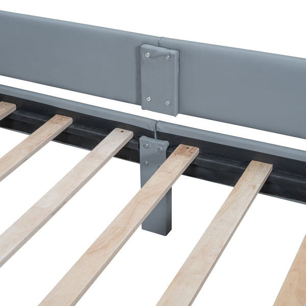 English Elm Queen Upholstered Platform Bed with Twin XL, Hydraulic Storage, USB Ports, Rail Converts to Two Beds SF000116AAE