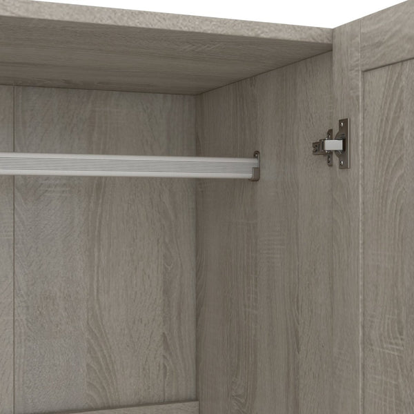 English Elm 3-door Shutter Wardrobe Gray Mdf Finish with Hanging Rail and Shelves for Bedroom LP006004AAE