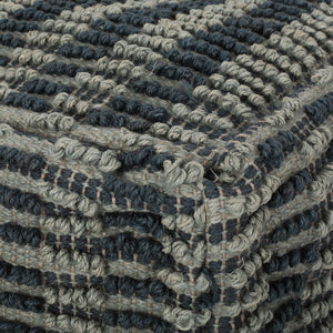 English Elm Walle Teal Blue Fabric Square Pouf Ottoman, 16" x16" x16" Floor Cushion, Polystyrene Bead Fill, 200lb Capacity B181P162876