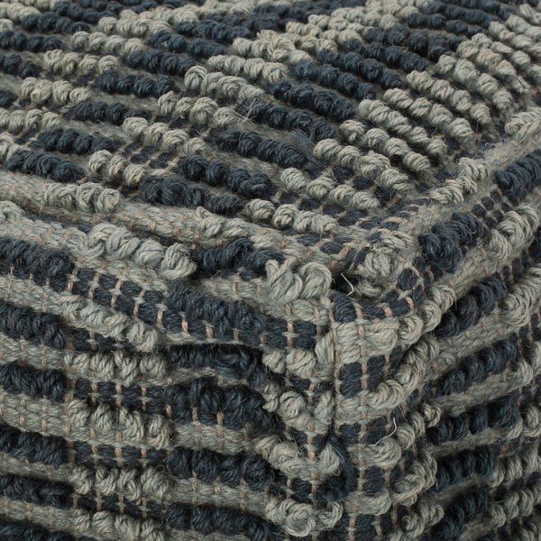 English Elm Walle Teal Blue Fabric Square Pouf Ottoman, 16" x16" x16" Floor Cushion, Polystyrene Bead Fill, 200lb Capacity B181P162876