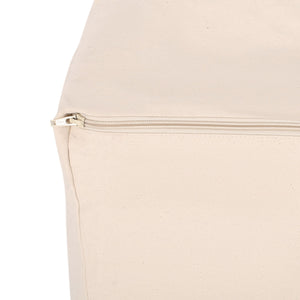 English Elm Kiki Rectangular Pouf Ottoman Floor Cushion in Natural & Black, 42"x24"x19" Durable Fabric Seating B181P162895