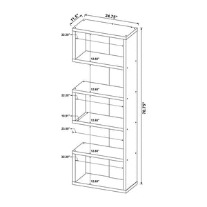 English Elm Contemporary 5-Tier Weathered Grey Bookcase with Mixed Open and Enclosed Shelving for Stylish Display B016P163579