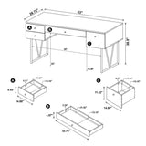 English Elm 4-Drawer Writing Desk In Antique Nutmeg and Black