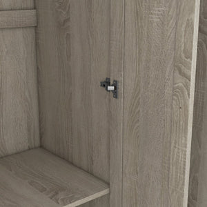 English Elm 3-door Shutter Wardrobe Gray Mdf Finish with Hanging Rail and Shelves for Bedroom LP006004AAE
