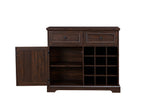 English Elm Farmhouse Buffet Cabinet With Storage Sideboard With 2 Drawers, Wine Bar Cabinet With Removable Wine Racks Storage Shelves, Liquor Coffee Bar Cupboard For Kitchen, Dining Room, Espresso L39.37''*W15.7