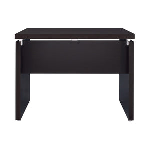 English Elm Wooden Cappuccino Extension Desk with Silver Accents — L-Shaped Homework Station for Extra Devices and Tasks B016P163735