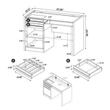 English Elm Connect-It Office Desk With Charging Station In Cappuccino