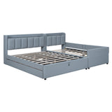 Hearth and Haven Denver Queen Size and Twin XL Size Upholstered Platform Bed with Hydraulic Storage and Drawers, Grey SF000116AAE