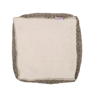 English Elm Ceasar Handcrafted Square Pouf Taupe Gold Bohemian Floor Seat Living Room Accent B181P162917