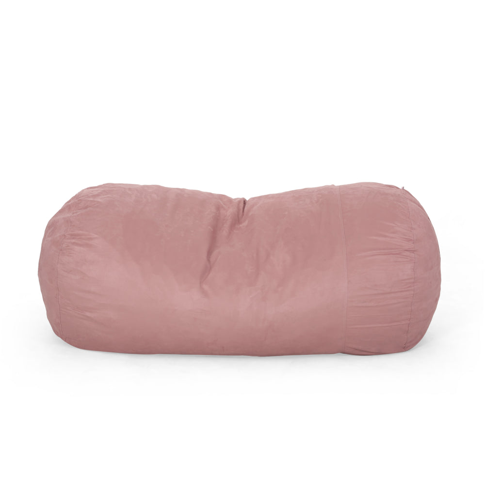 English Elm Aruba Microfiber Cylindrical Bean Bag Chair 8ft — Soft High-Density Foam, Removable Washable Cover, Modern Comfort Rose B181P163052